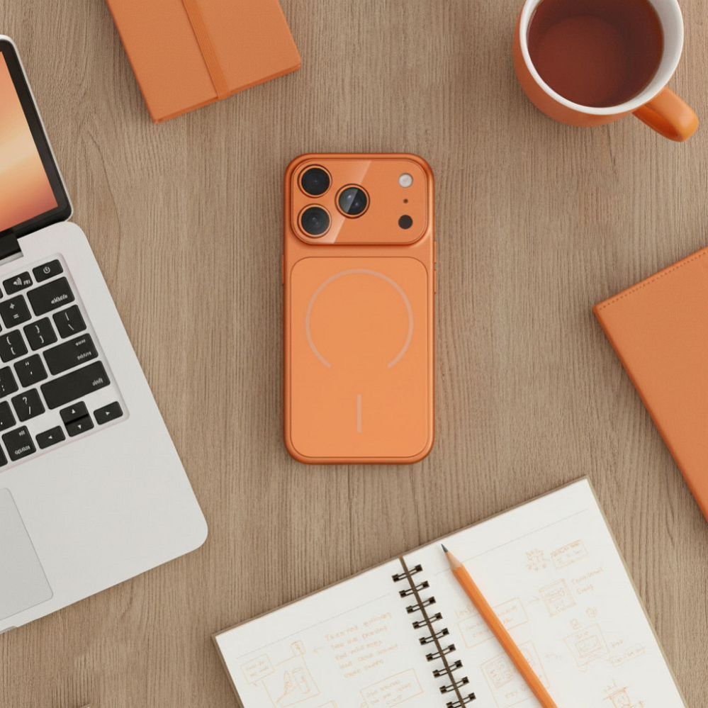 Чехол на заднюю панель OEM - Case for iPhone 17 AIR Make 17 compatible with MagSafe orange