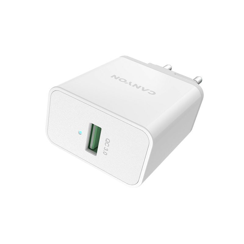 Adapter Canyon - Wall charger H-12 With USB-A QC3.0 18W White
