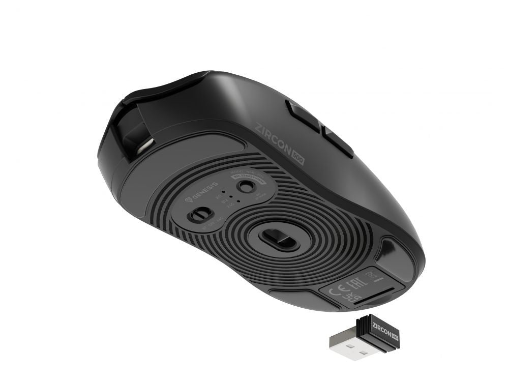 Computer mouse Genesis  Zircon 500 | Wireless/Wired | Gaming Mouse | 2.4 GHz, Bluetooth, USB | Black