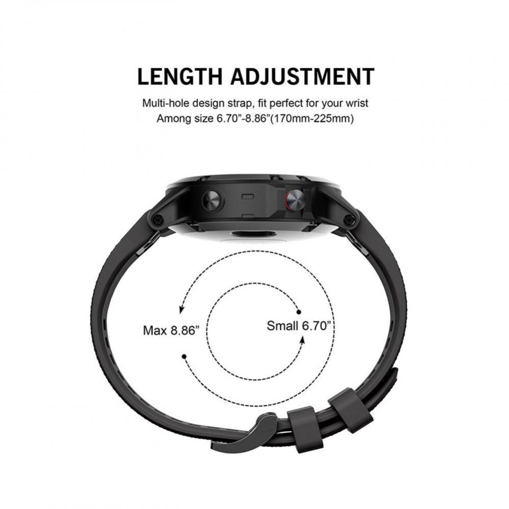 Rihm Tech-Protect  Tech-Protect Smooth Strap for Garmin Fenix 3 / 5X / 3HR / 5X Plus / 6X / 6X Pro / 7X - Black