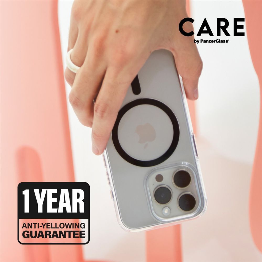Tagakaaned PanzerGlass  CARE Flagship case with Black MagSafe iPhone 16 Pro Max, Transparent