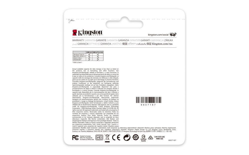 Mälupulk Kingston  USB Flash Drive DataTraveler Kyson 256 GB, Type-A USB 3.2 Gen 1, Silver
