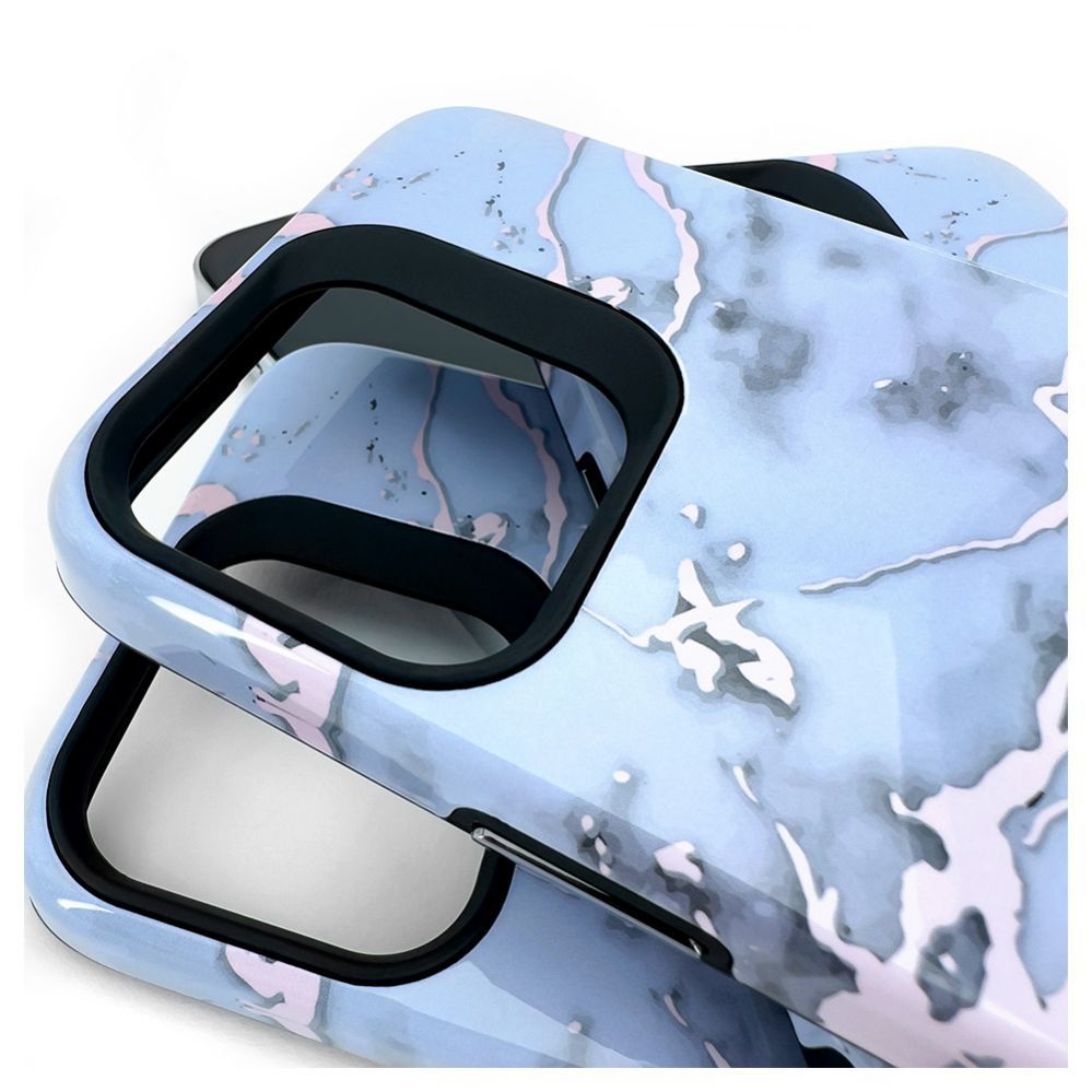 Tagakaaned Evelatus Apple iPhone 15 Pro Armor case TPU+PC Customized Print Design Marble Silver