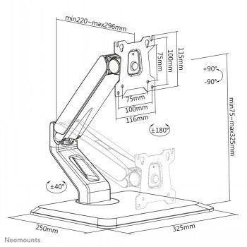 TV bracket NEOMOUNTS BY NEWSTAR  NEWSTAR FLAT SCREEN DESK MOUNT (STAND)  15-32" BLACK