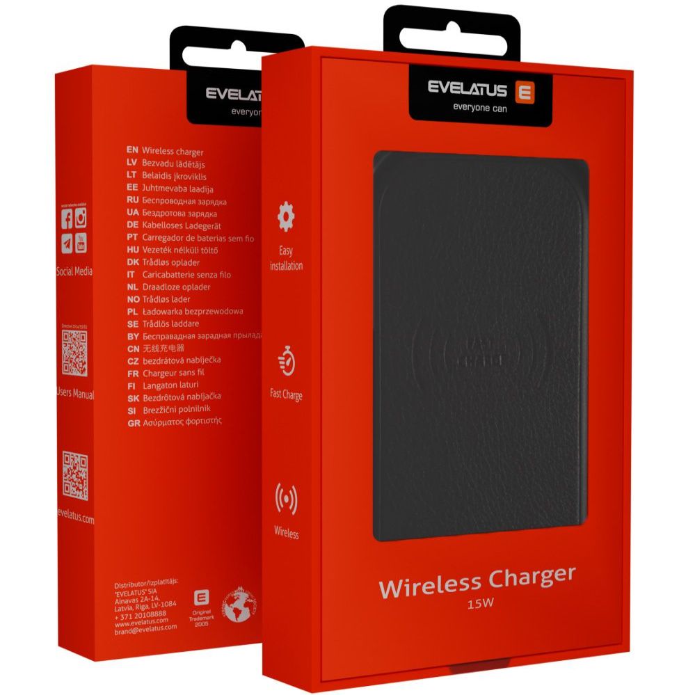 Juhtmeta laadija Evelatus Universal Wireless Desk charger EWD01 Black