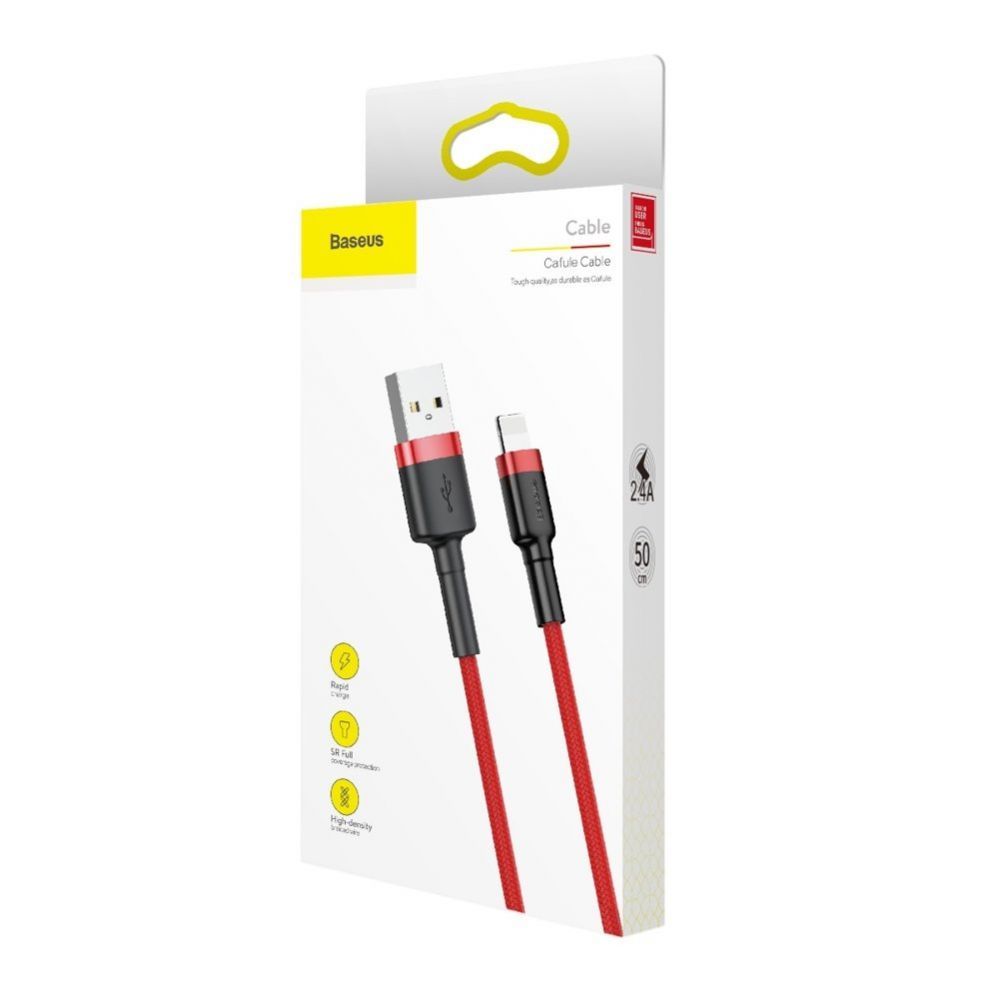 Кабель Baseus  Baseus Cafule USB-A / Lightning 2.4A QC 3.0 cable 0.5 m - red