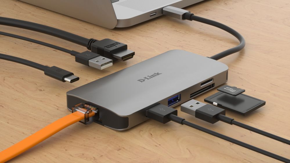 Ruuterid D-link  8-in-1 USB-C Hub with HDMI/Ethernet/Card Reader/Power Delivery DUB-M810	 0.15 m