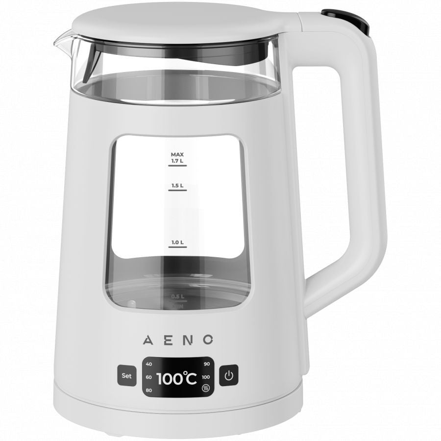 Veekeetja AENO  AENO Electric Kettle EK6: 1850-2200W, 2L, Strix, Square-shaped body, Transparent lid, High Resistant Glass, LED-Illumination, Auto Power Off, Dry tank Protection