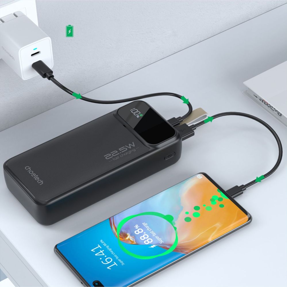 Väline aku Choetech  Choetech Power Bank 30000 mAh Black