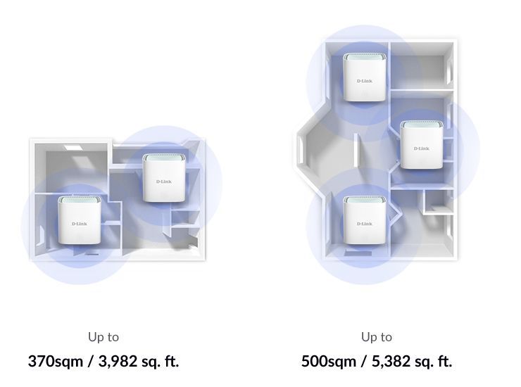 Роутер D-link  EAGLE PRO AI AX1500 Mesh System M15-3 (3-pack) 802.11ax, 1200+300  Mbit/s, 10/100/1000 Mbit/s, Ethernet LAN (RJ-45) ports 1, Mesh Support Yes, MU-MiMO Yes, Antenna type 2 x 2.4G WLAN Internal Antenna, 2 x 5G WLAN Internal Antenna