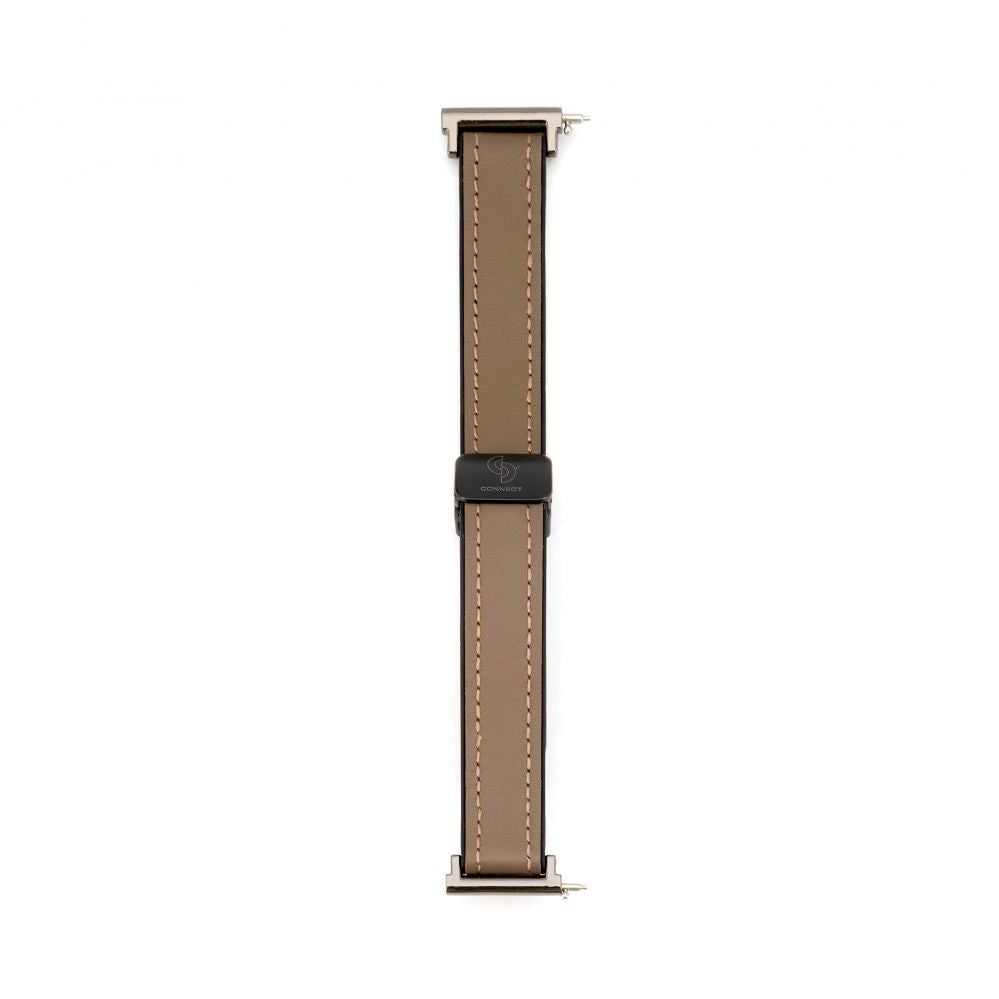 Rihm Connect  22mm Silicone Leather Watch Strap with Magnetic Wine Red