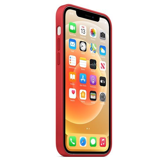 Back panel cover Apple Silicone Case with MagSafe for iPhone 12 mini Red