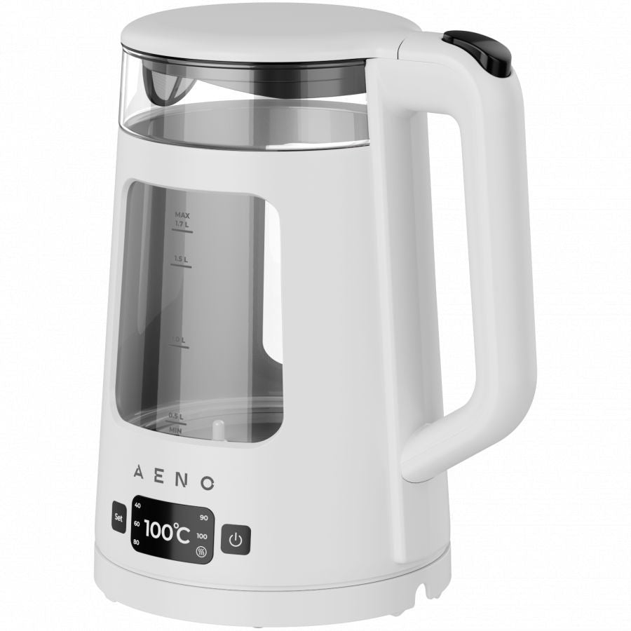 Veekeetja AENO  AENO Electric Kettle EK6: 1850-2200W, 2L, Strix, Square-shaped body, Transparent lid, High Resistant Glass, LED-Illumination, Auto Power Off, Dry tank Protection