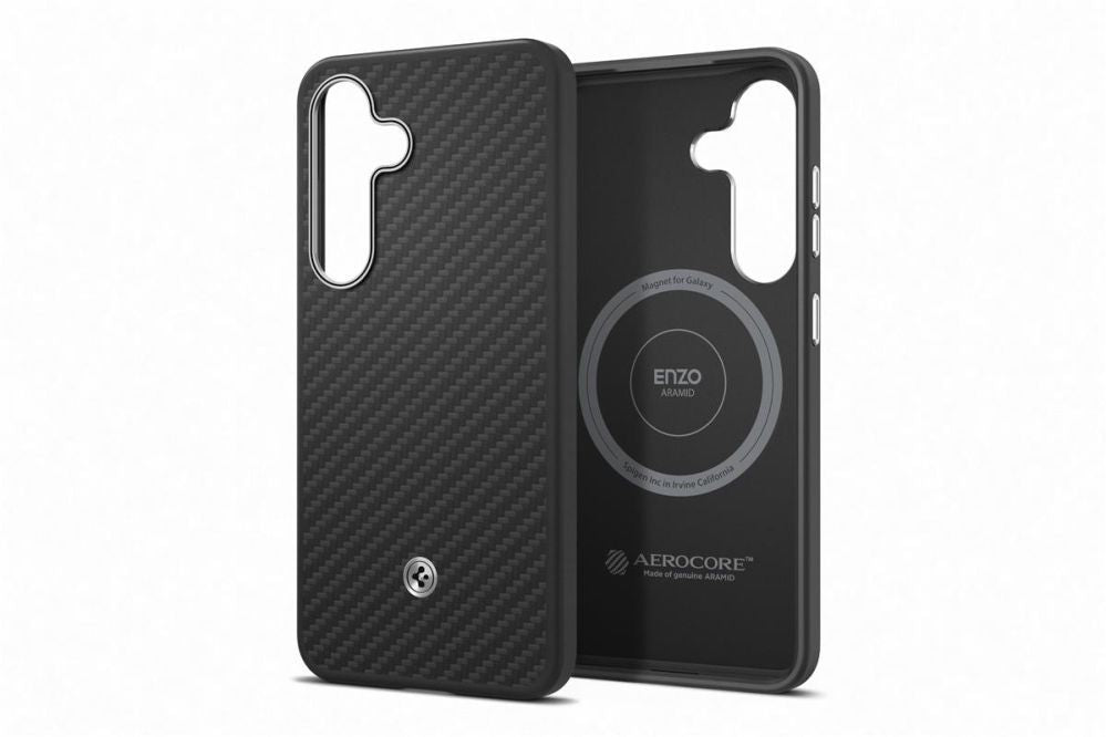 Чехол на заднюю панель Samsung  FPS931PGABW Enzo Aramid Case Samsung Galaxy S25, Black Silver