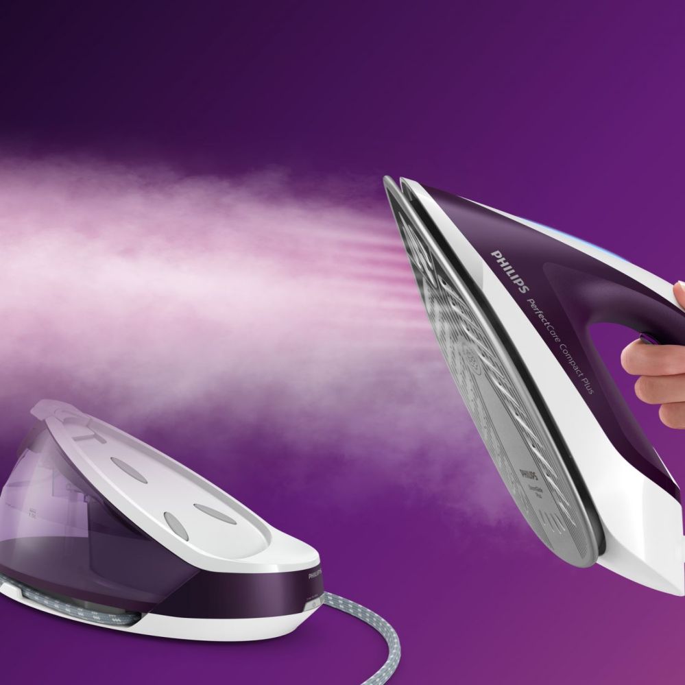 Iron Philips  Ironing System GC7933/30 PerfectCare Compact Plus 2400 W, 1.5 L, 6.5 bar, Auto power off, Vertical steam function, Calc-clean function, Purple, 120 g/min