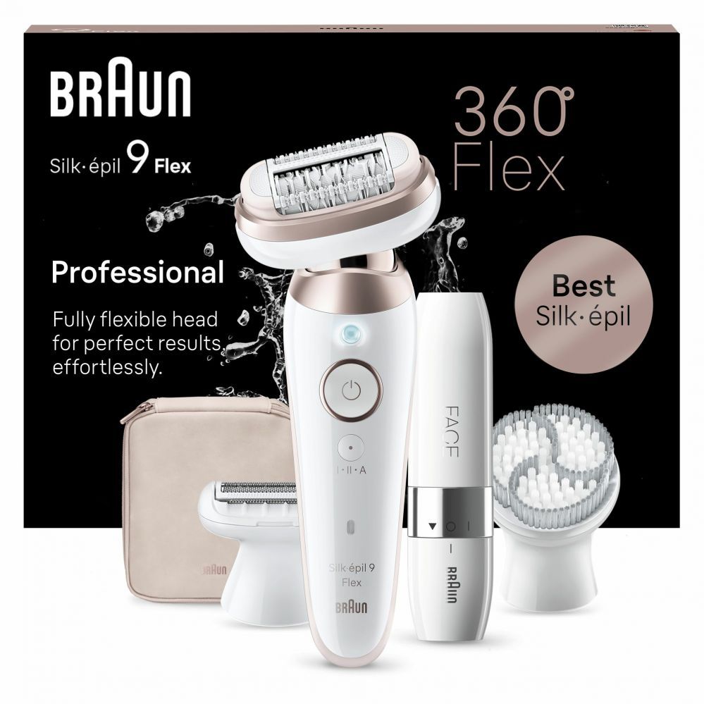 Epilaator Braun  SES9-360 Silk épil 9 Flex 3D, White/Rose |
