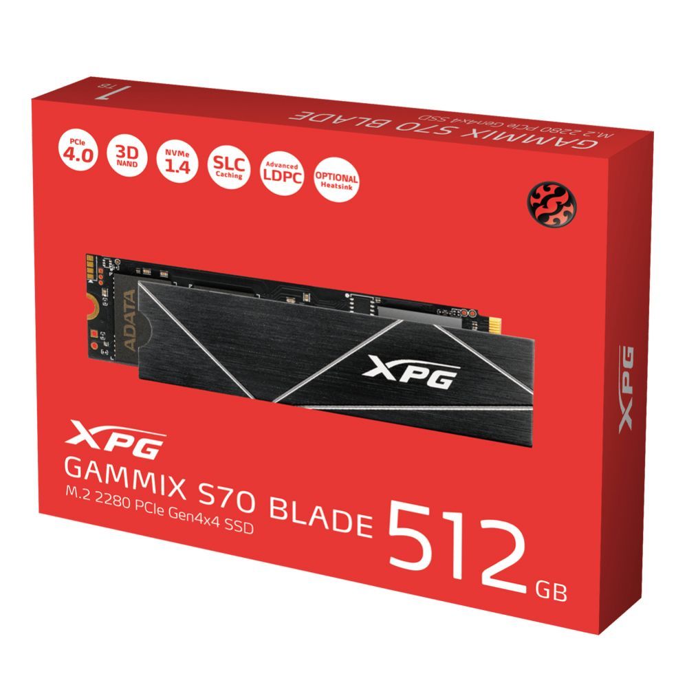 Kõvaketas SSD ADATA  XPG Gammix S70 BLADE PCIe Gen4x4 Solid State Drive 512GB