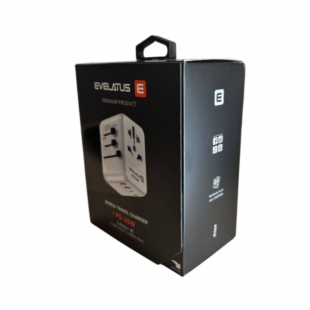 Adaptrid Evelatus  35W World Travel Adapter 1PD & 2 Type-C & 2 USB Charger  09051 White