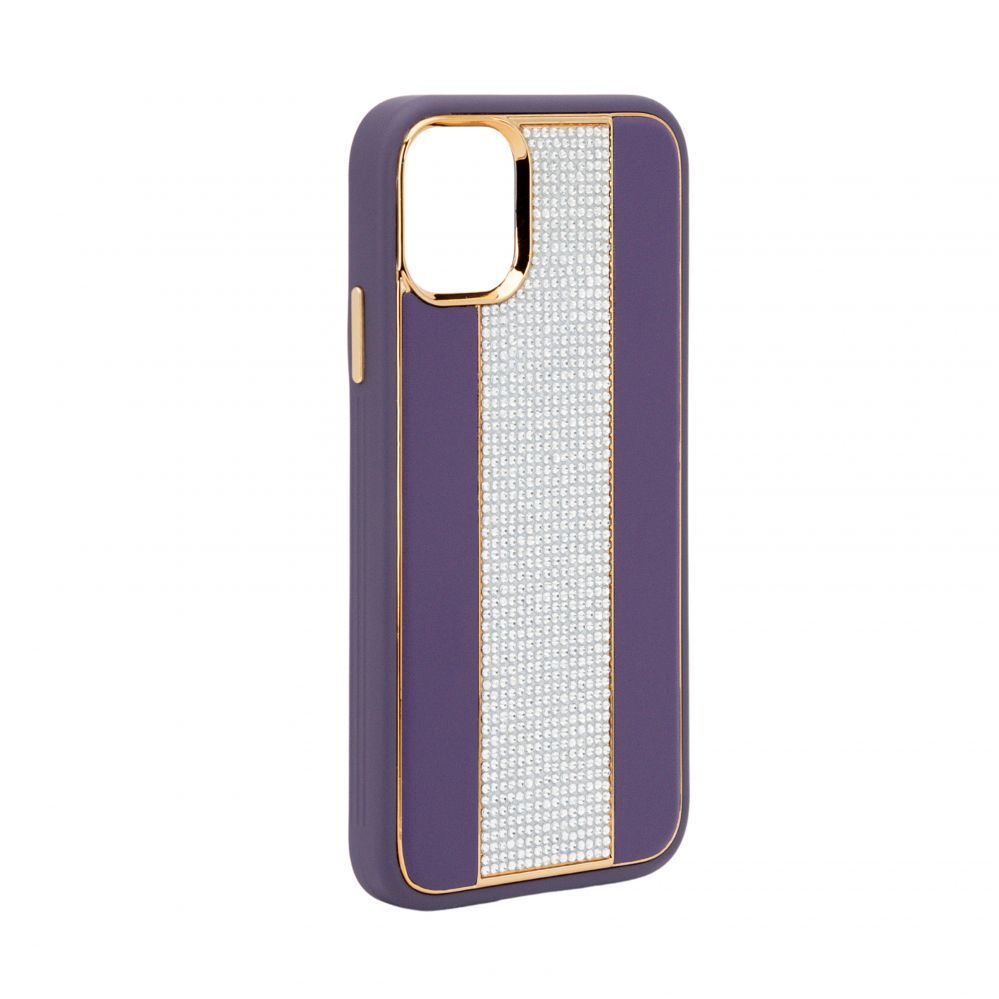 Tagakaaned iLike Apple iPhone 11 Diamonds and Leather Case Purple