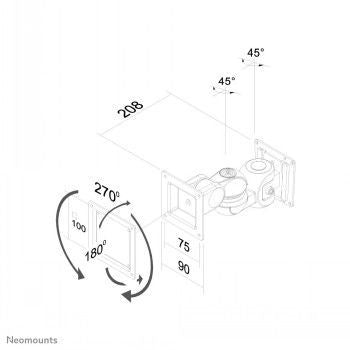 Кронштейн для телевизора NEOMOUNTS BY NEWSTAR  NEWSTAR FLAT SCREEN WALL MOUNT (1 PIVOT & TILTABLE) 10-30" SILVER
