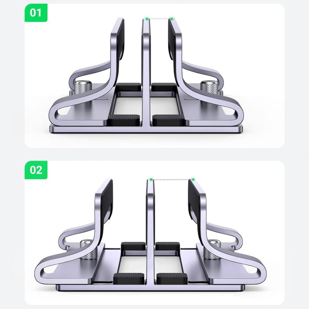 Зарядное устройство Ugreen  Ugreen LP258 Vertical Stand for 2 Devices Aluminum for Laptop Tablet - Silver