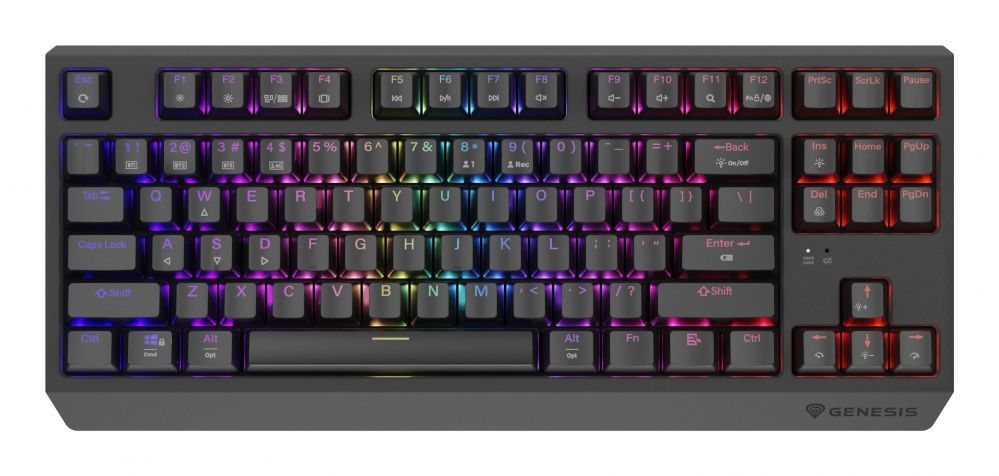Компьютерная клавиатура Genesis  THOR 230 | Mechanical Gaming Keyboard | Wireless | US | Black | 2.4 GHz, Bluetooth, USB | Outemu Silent Lemon