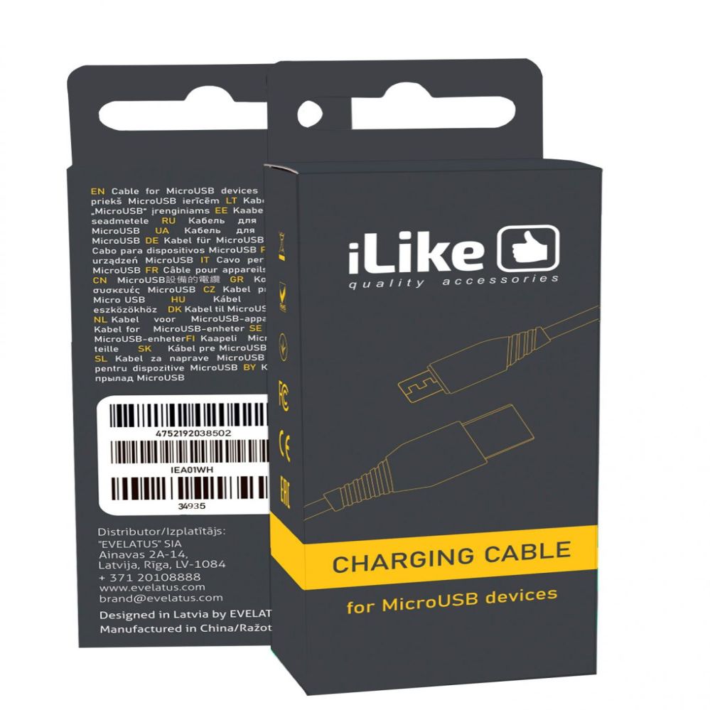 Cable iLike - iLike Charging Cable for MicroUSB ICM01 White