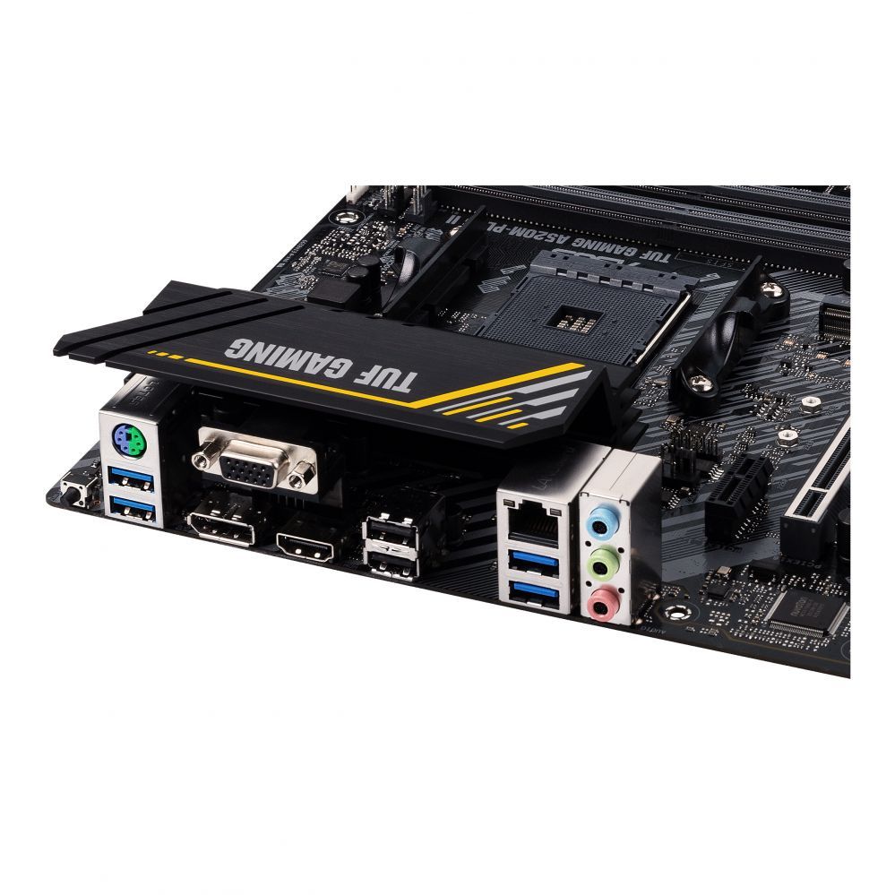 Intel protsessori emaplaat Asus  TUF GAMING A520M-PLUS II Processor family AMD, Processor socket AM4, DDR4 DIMM, Memory slots 4, Supported hard disk drive interfaces 	SATA, M.2, Number of SATA connectors 4, Chipset  AMD A520, Micro ATX