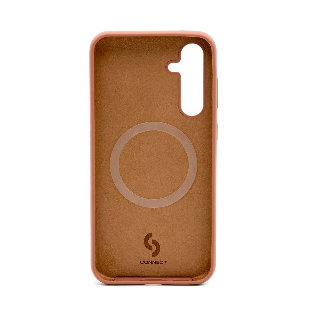 Tagakaaned Connect Samsung Galaxy S23 FE Premium Quality Magnetic Soft Touch Silicone Case Saddle Brown