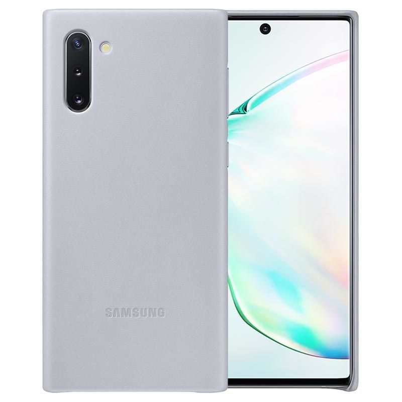 Back panel cover Samsung  Galaxy Note 10 Leather Cover Gray