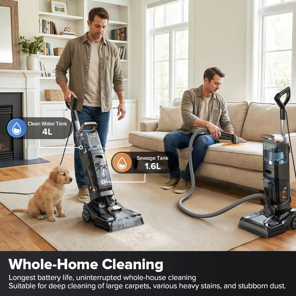 Пылесос Lubluelu  X3 Carpet Cleaner with 1000W Motor, Dual Brush System and 2-in-1 Cleaning