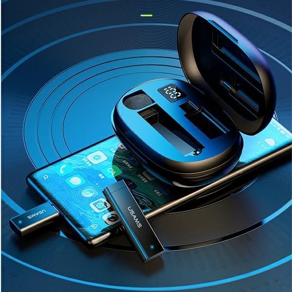 Juhtmevabad kõrvaklapid USAMS  USAMS Bezprzewodowy mikrofon krawatowy ENC 2.4G Wireless Lavalier Microphone Lightning ZB244MKF01 (US-ZB244)
