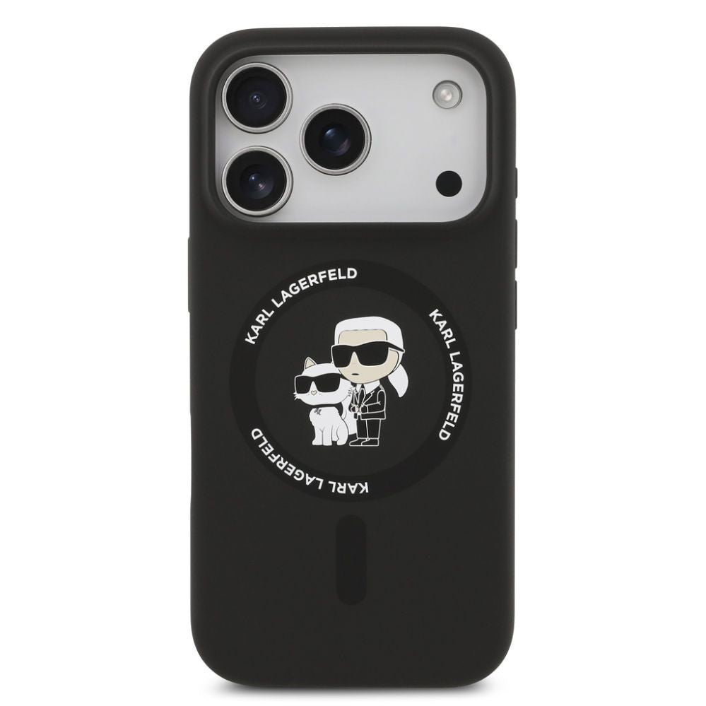 Чехол на заднюю панель Karl Lagerfeld Apple iPhone 17 Pro Liquid Silicone Karl and Choupette MagSafe Case Black