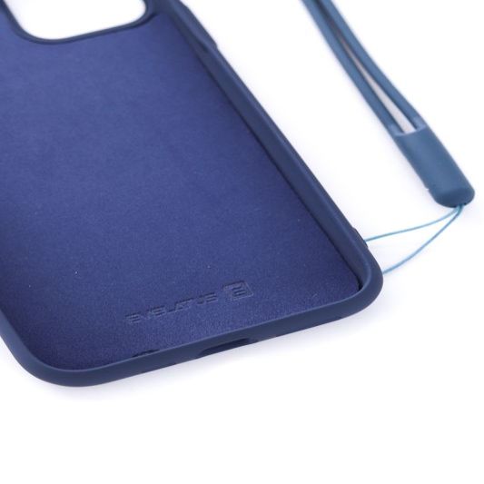 Tagakaaned Evelatus Apple iPhone 11 Pro Soft Touch Silicone Case with Strap Dark Blue
