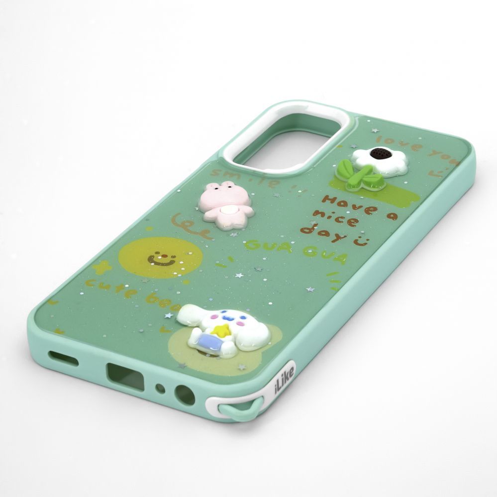 Tagakaaned iLike Samsung Galaxy A15 EPOXY CARTOON COVER Light Green