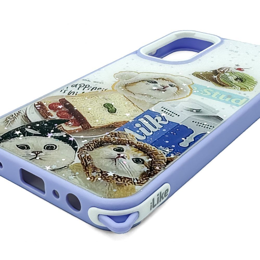 Чехол на заднюю панель iLike Samsung Galaxy A15 EPOXY CARTOON COVER case Purple White