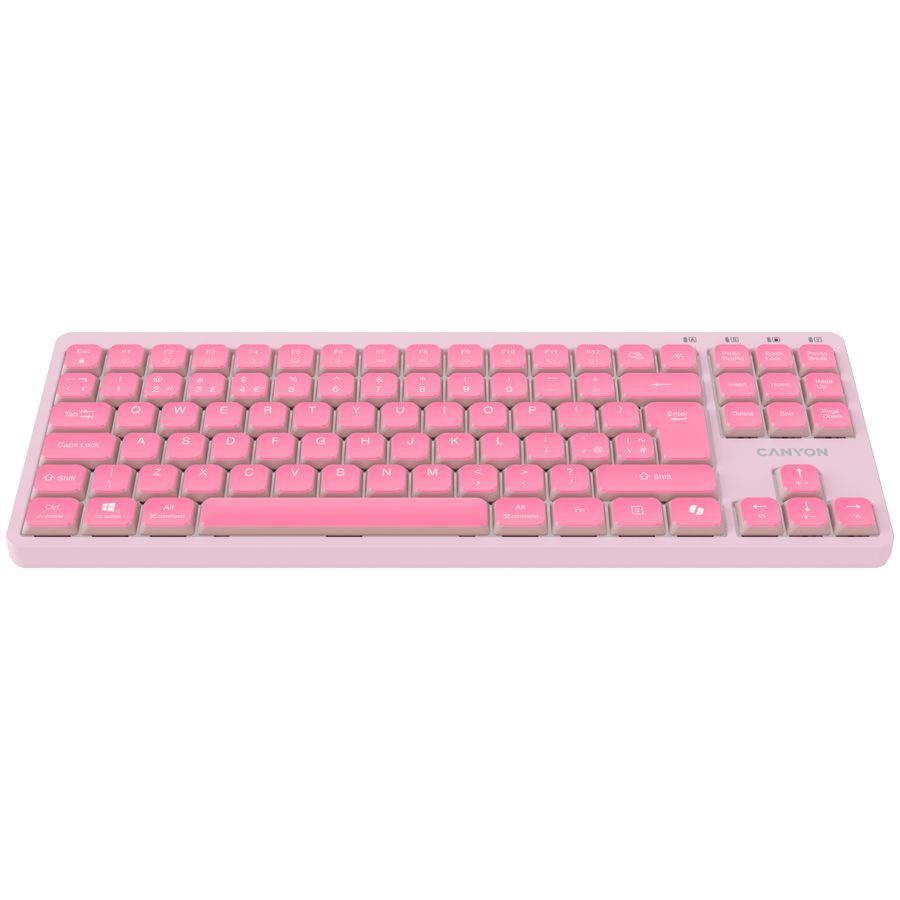 Arvuti klaviatuur Canyon  CANYON Keyboard OnType 10 Low Profile EN Wired Pink
