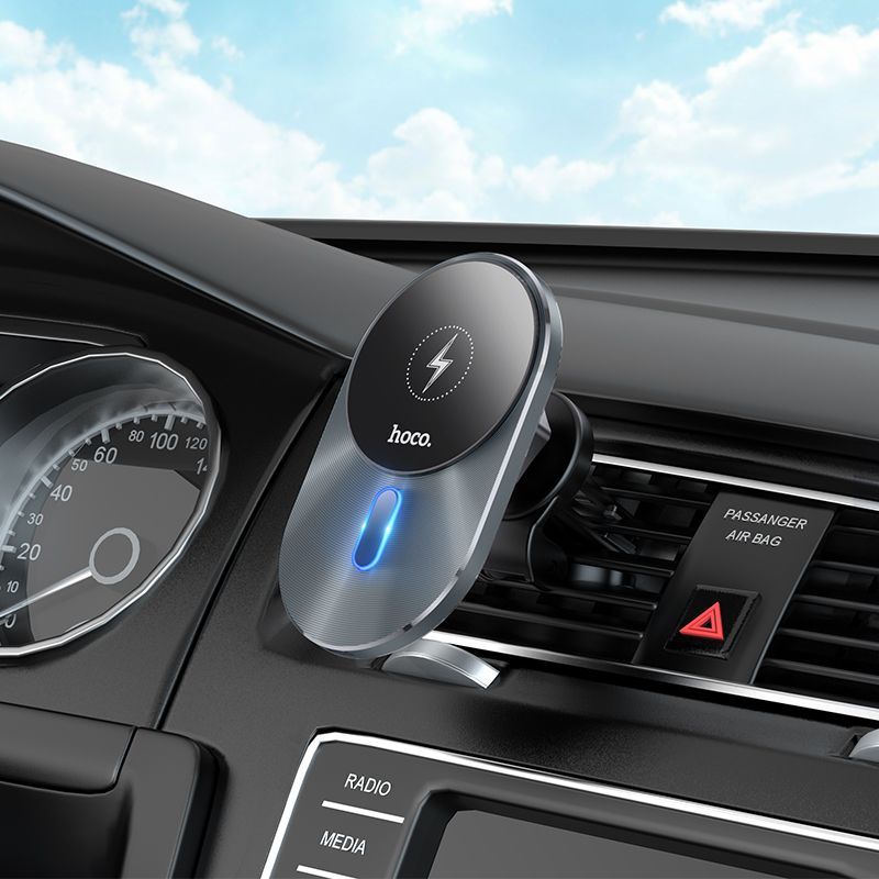 Авто держатель Hoco  CA91 Magic magnetic wireless fast charging car holder Wireless output: 5W/7.5W/10W/15W Grey