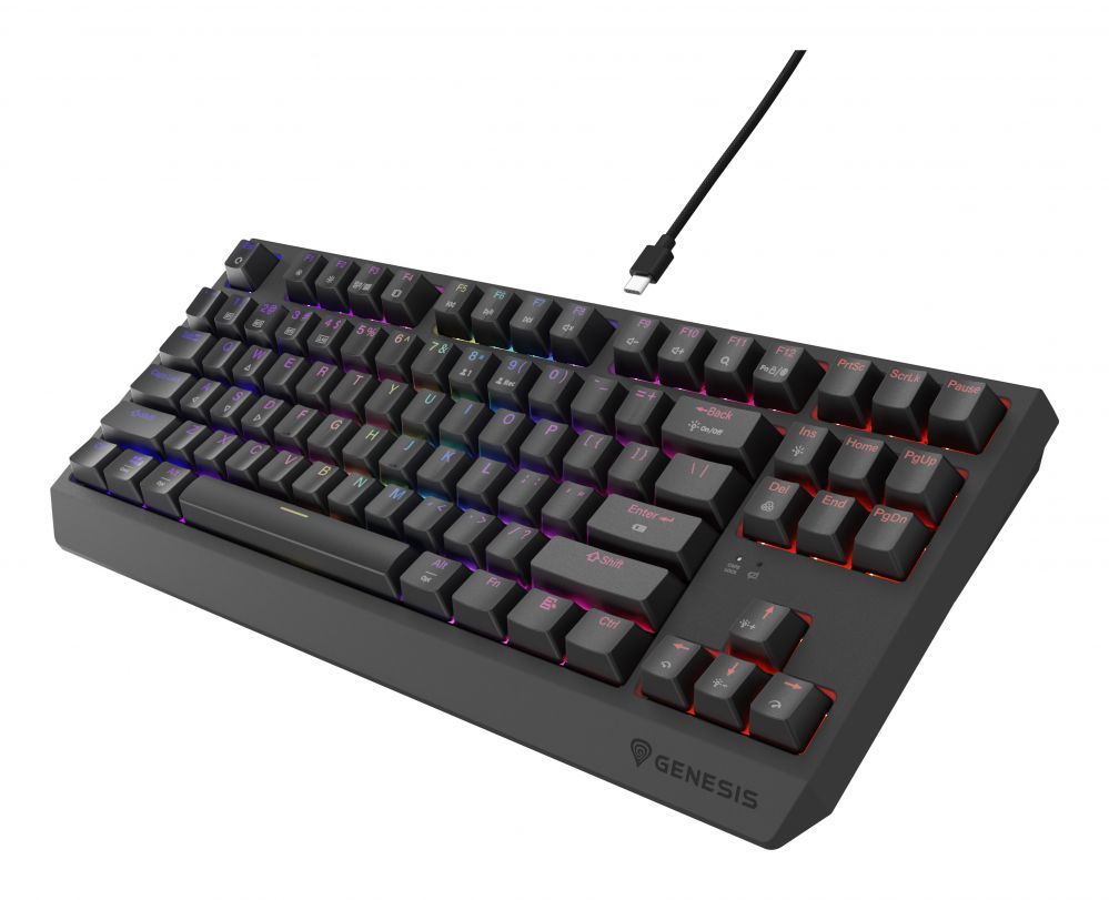 Компьютерная клавиатура Genesis  THOR 230 | Mechanical Gaming Keyboard | Wireless | US | Black | 2.4 GHz, Bluetooth, USB | Outemu Silent Lemon