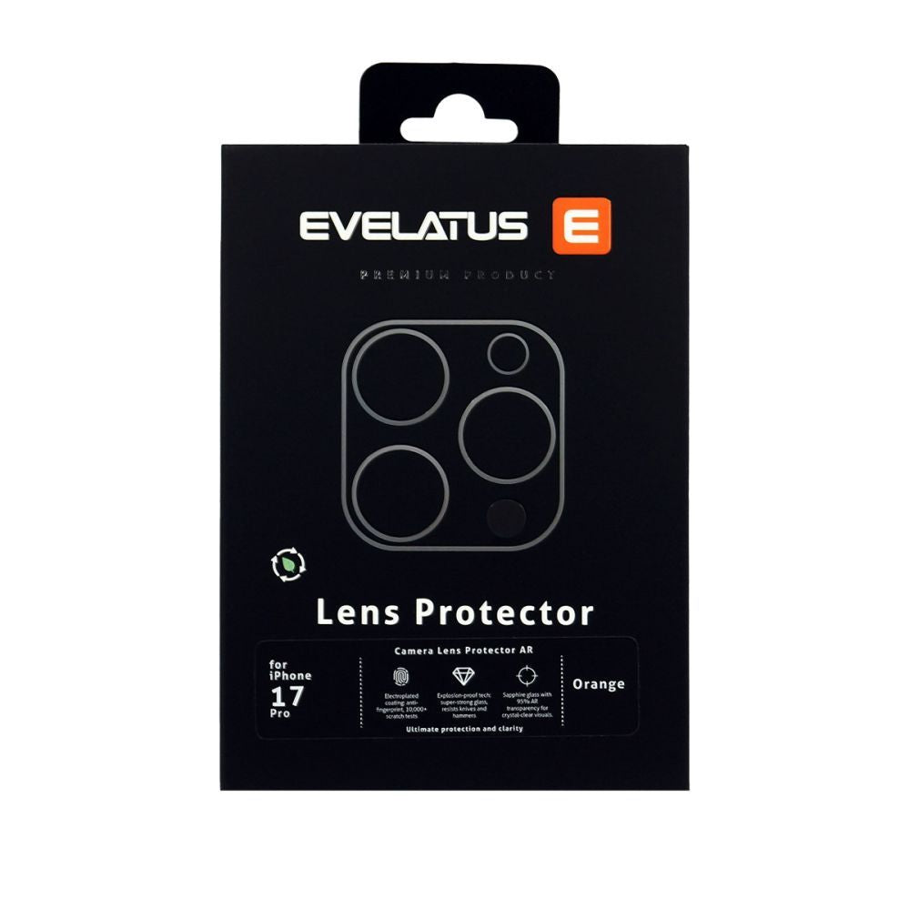Protective glass Evelatus Apple iPhone 17 Pro Full body camera lens protection premium Orange