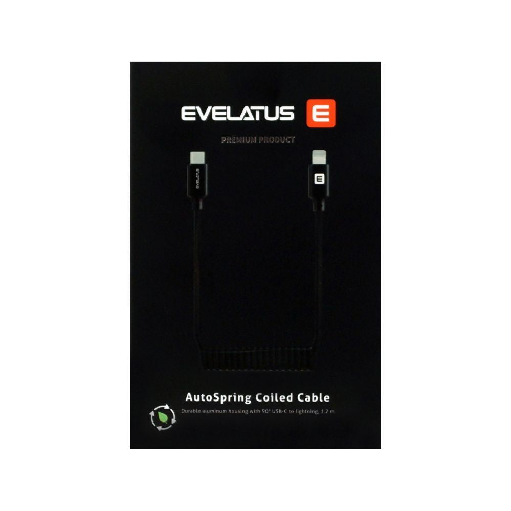 Кабель Evelatus  AutoSpring Coiled Cable USB A to Lightning 1.2M cable Black
