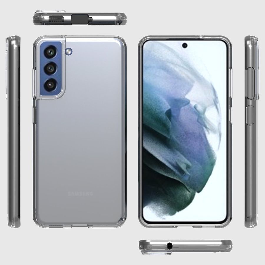 Back panel cover Evelatus Samsung Galaxy S21 FE Clear Silicone Case 1.5mm TPU Transparent