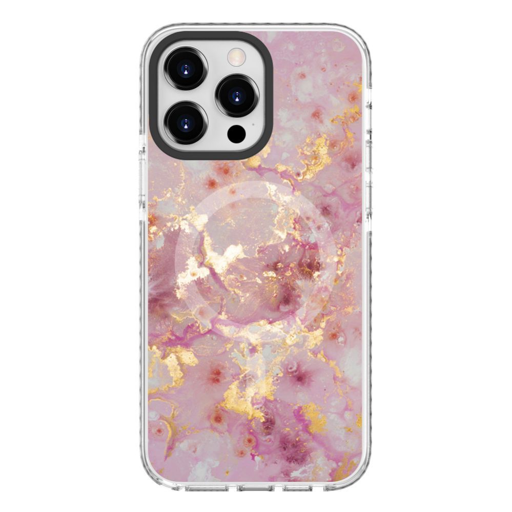 Back panel cover Evelatus Apple iPhone 15 Pro Max PC+TPU With MagSafe Customized Print Pink