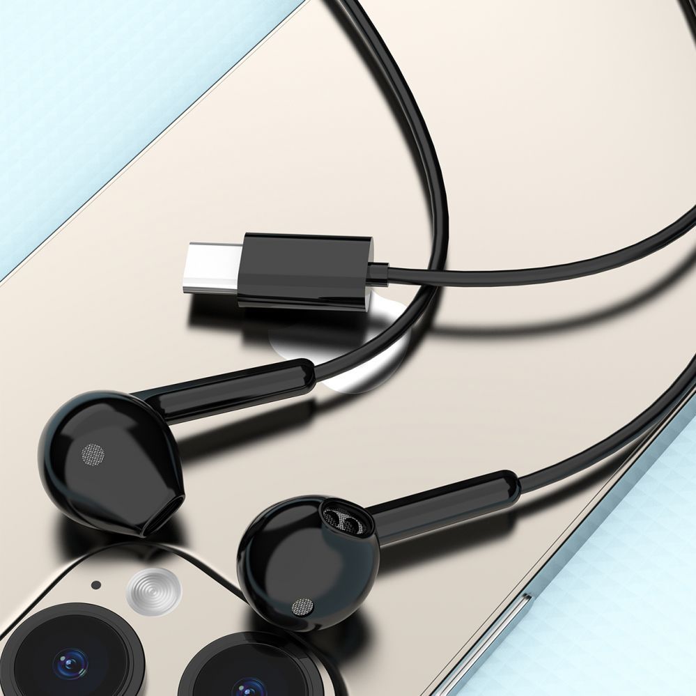 Wired headphones Dudao  Dudao X3C In-Ear Wired USB-C Headphones 1.2m - Black