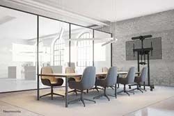Кронштейн для телевизора NEOMOUNTS BY NEWSTAR  NEOMOUNTS BY NEWSTAR MOTORISED MOBILE FLOOR STAND - VESA 100X100 UP TO 800X600 BLACK