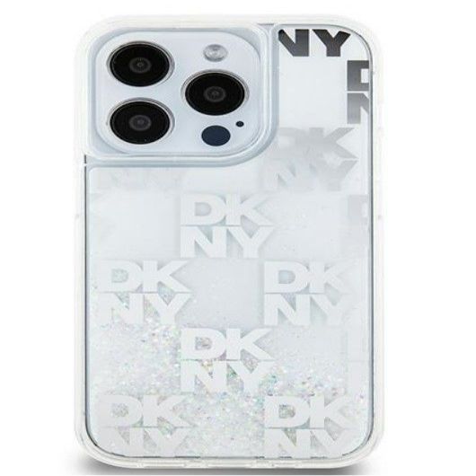 Чехол на заднюю панель DKNY Apple iPhone 15 Pro 6.1 hardcase Liquid Glitter Multilogo White