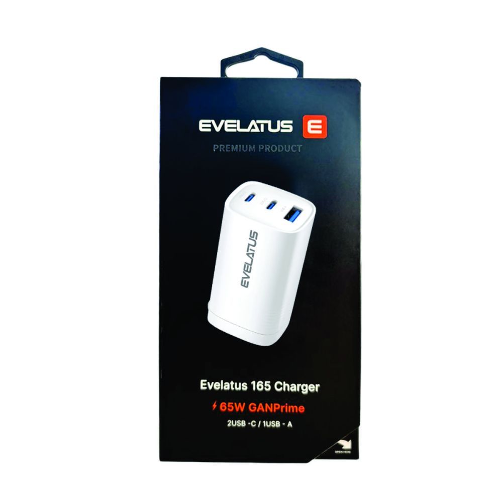 Адаптер Evelatus  65W Max Fast Charger CN USB-C1/USB-C1/USB-A White