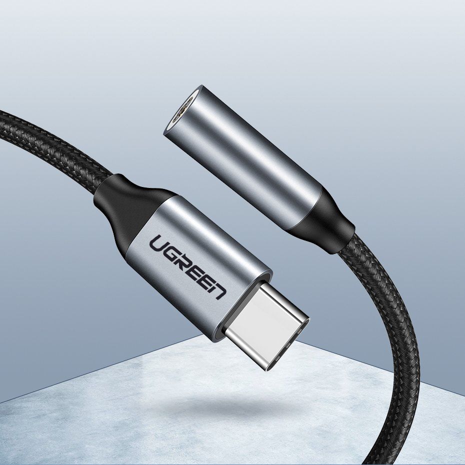 Адаптер Ugreen  Ugreen Headphone Adapter with 3.5mm mini jack to USB Type C 10cm gray (30632)