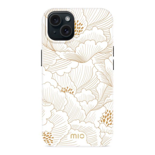 Back panel cover Mio  MIO White Roses Magsafe Compatible for iPhone 13/14/15
