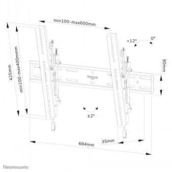Кронштейн для телевизора NEOMOUNTS BY NEWSTAR  NEOMOUNTS SELECT SCREEN WALL MOUNT (TILT, VESA 600X400)